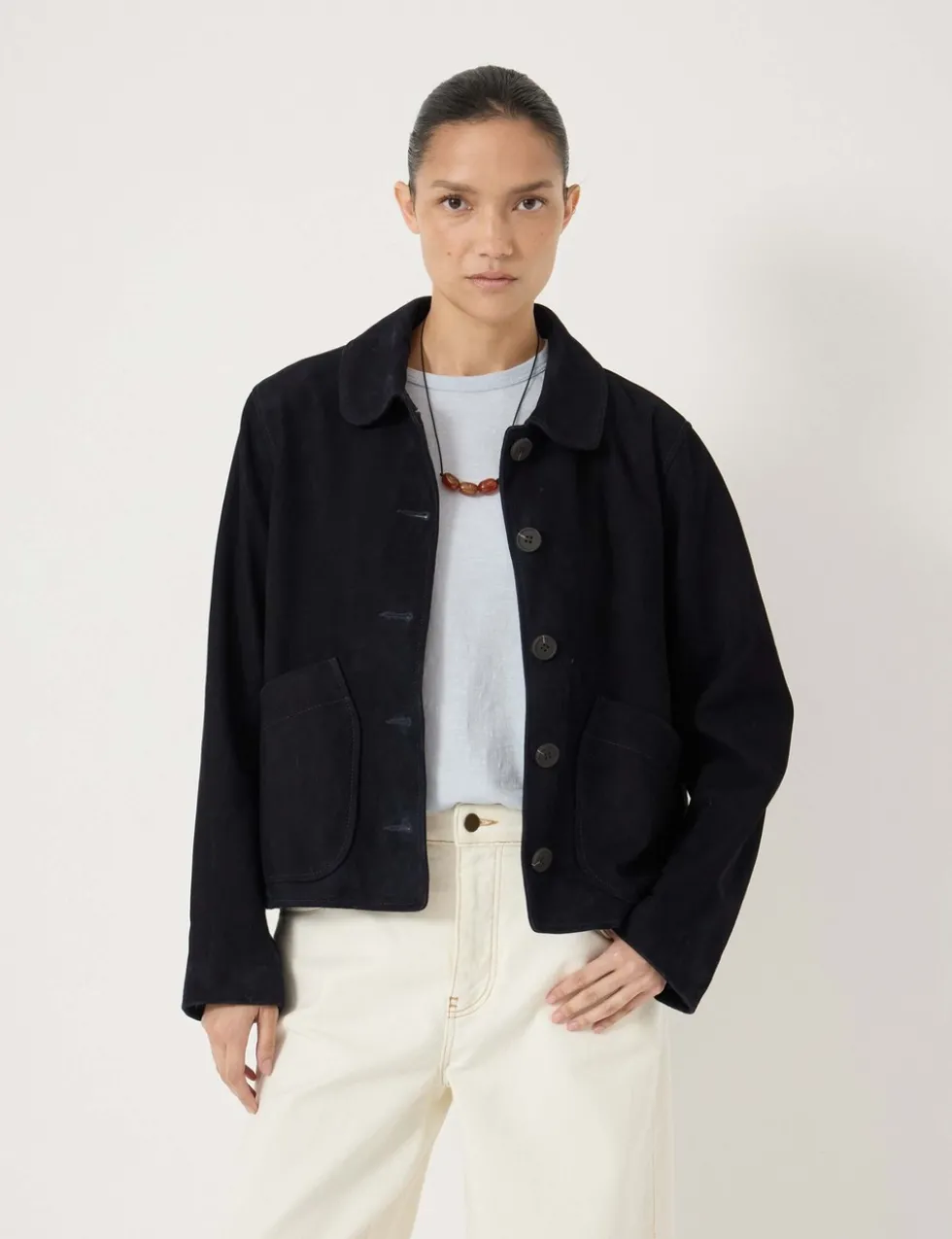 Suede Collared Jacket