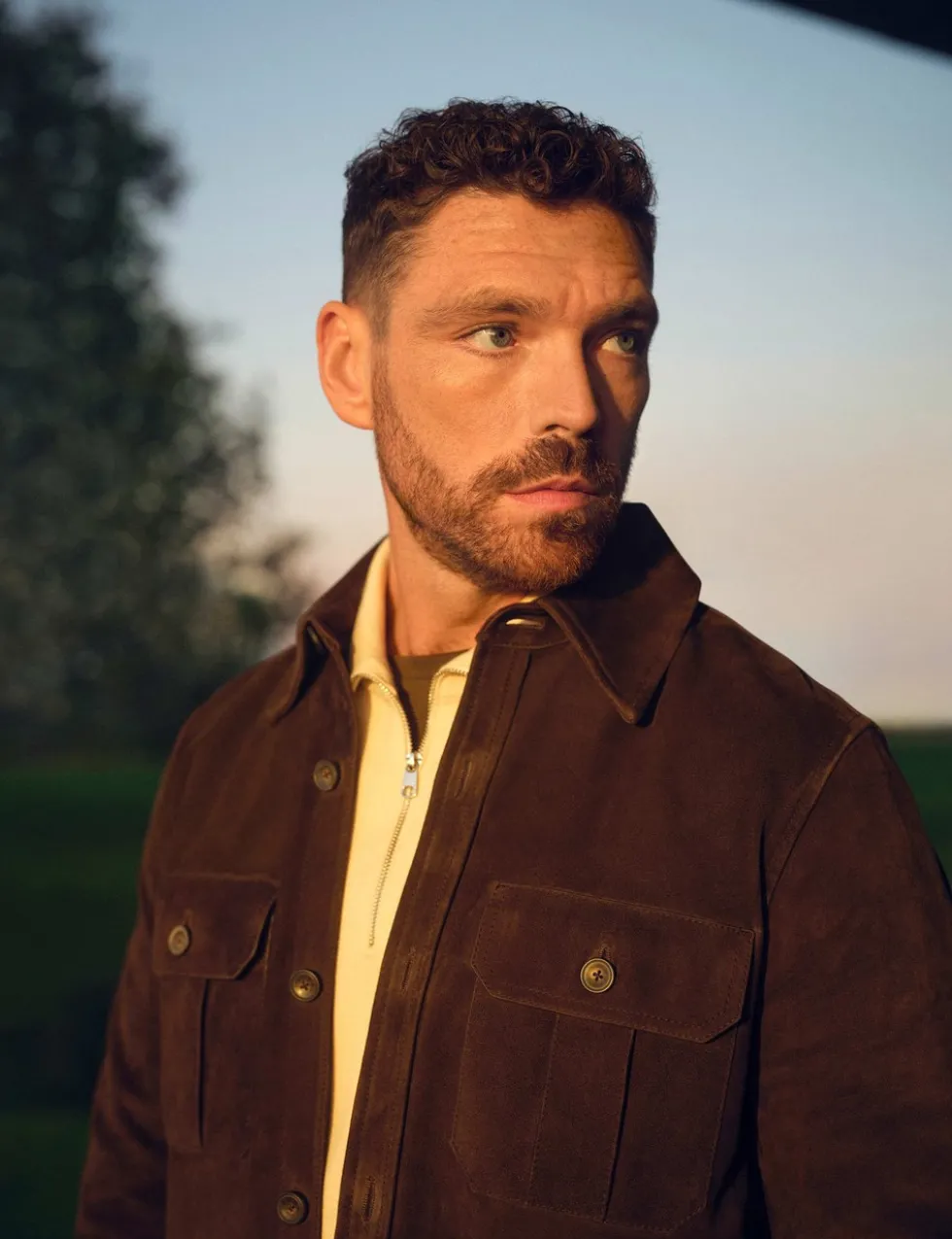 Suede Curved Hem Overshirt