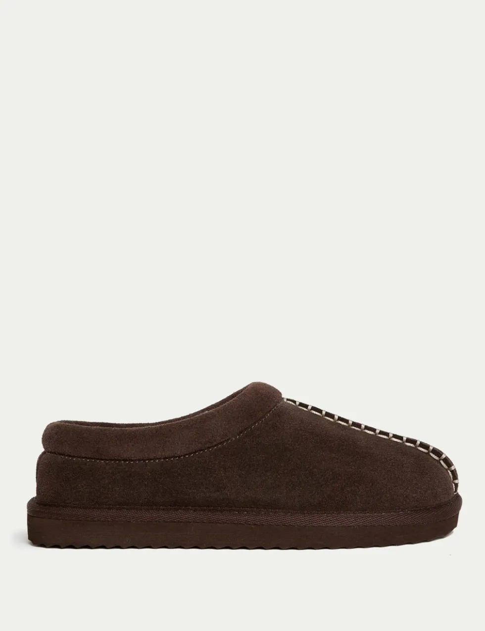 Suede Faux Fur Lined Mule Clog Slippers
