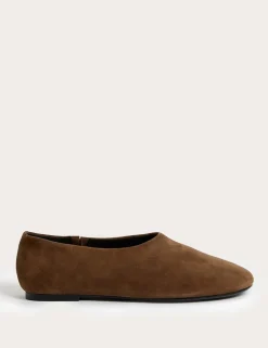 Suede Flat Ballet Pumps