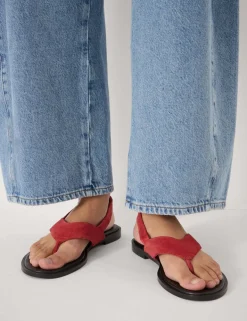 Suede Flat Sandals