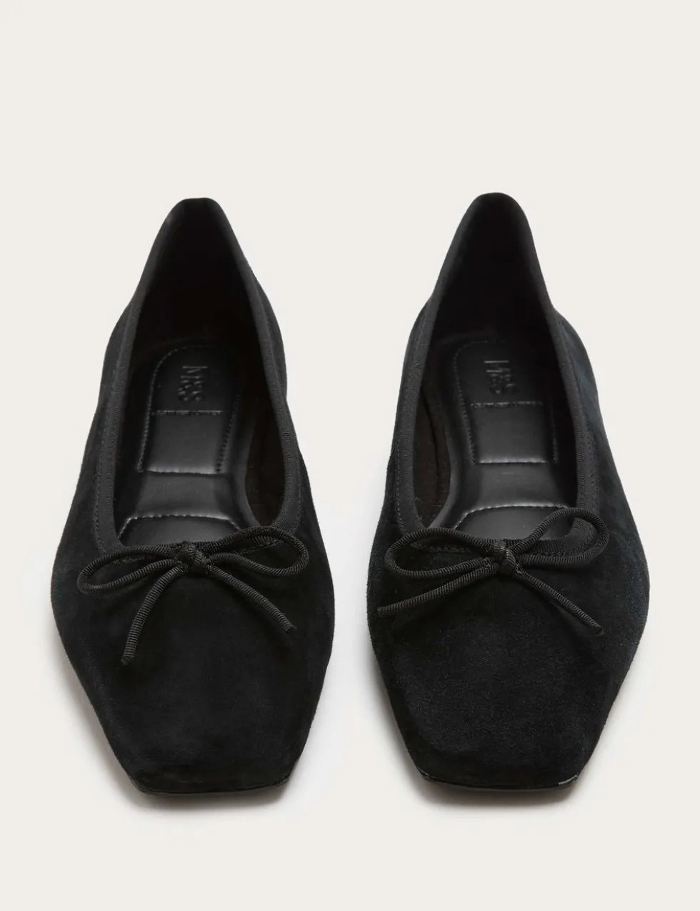Suede Flat Square Toe Ballet Pumps