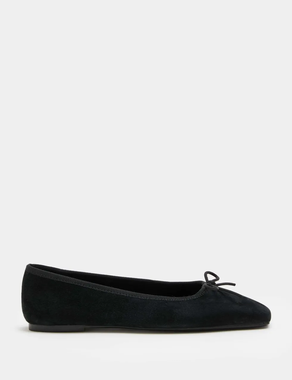 Suede Flat Square Toe Ballet Pumps