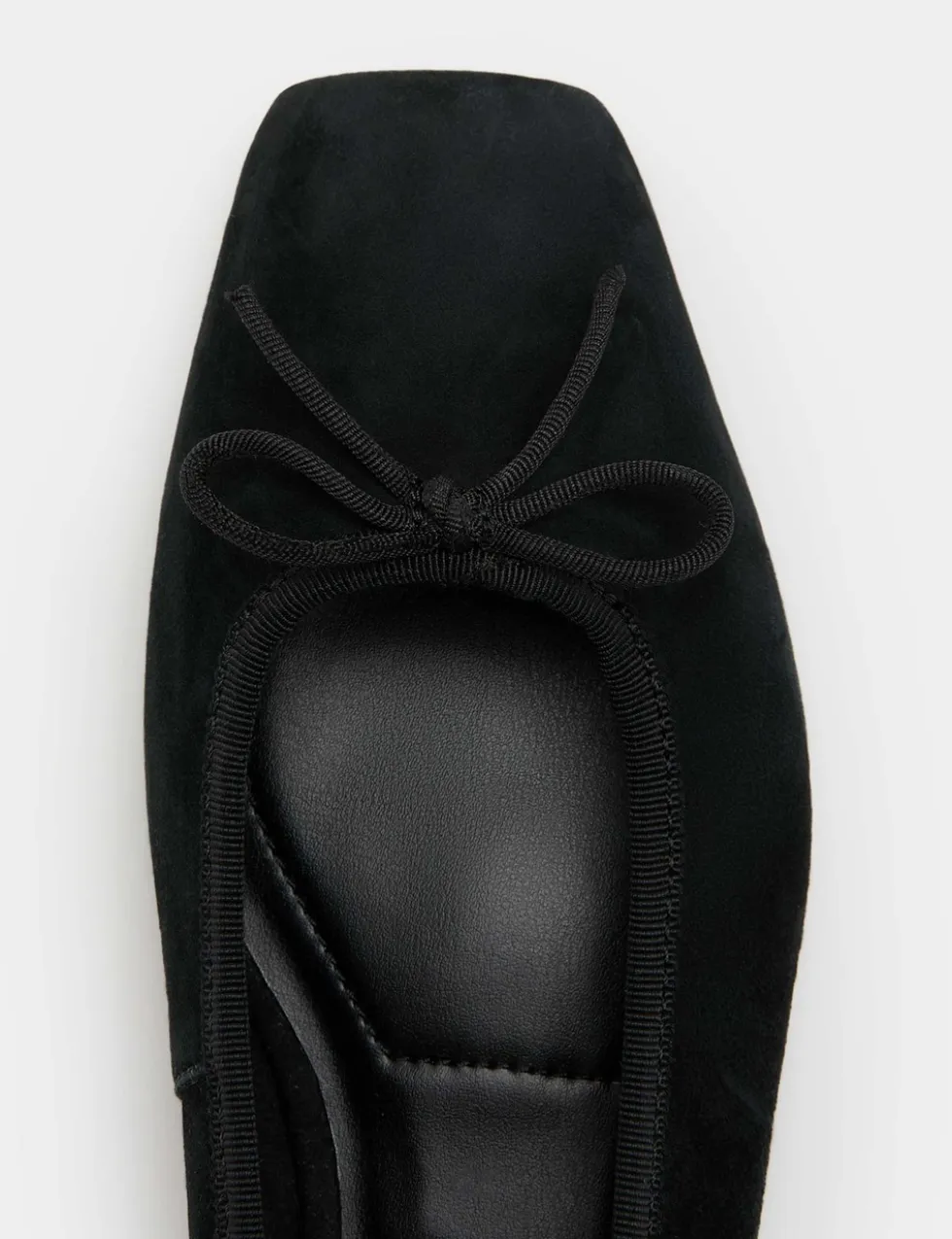 Suede Flat Square Toe Ballet Pumps