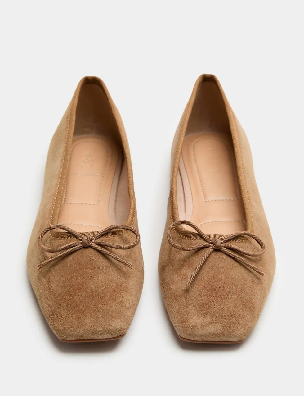 Suede Flat Square Toe Ballet Pumps