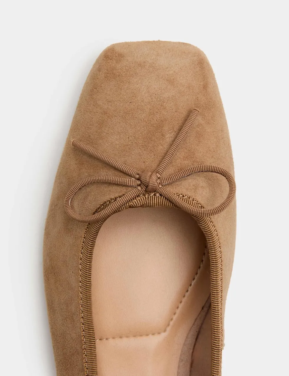 Suede Flat Square Toe Ballet Pumps