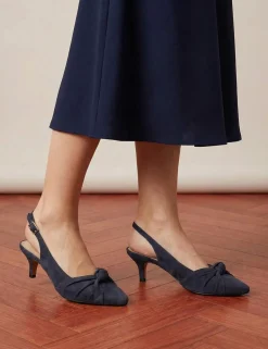 Suede Kitten Heel Court Shoes
