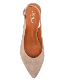 Suede Kitten Heel Pointed Slingback Shoes