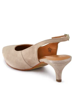 Suede Kitten Heel Pointed Slingback Shoes