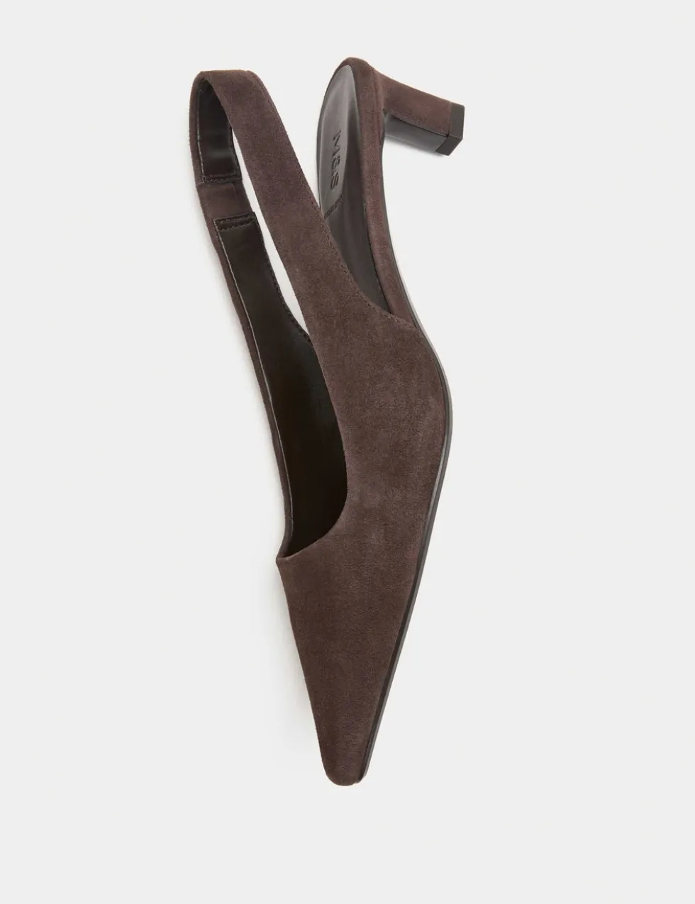 Suede Kitten Heel Pointed Slingback Shoes