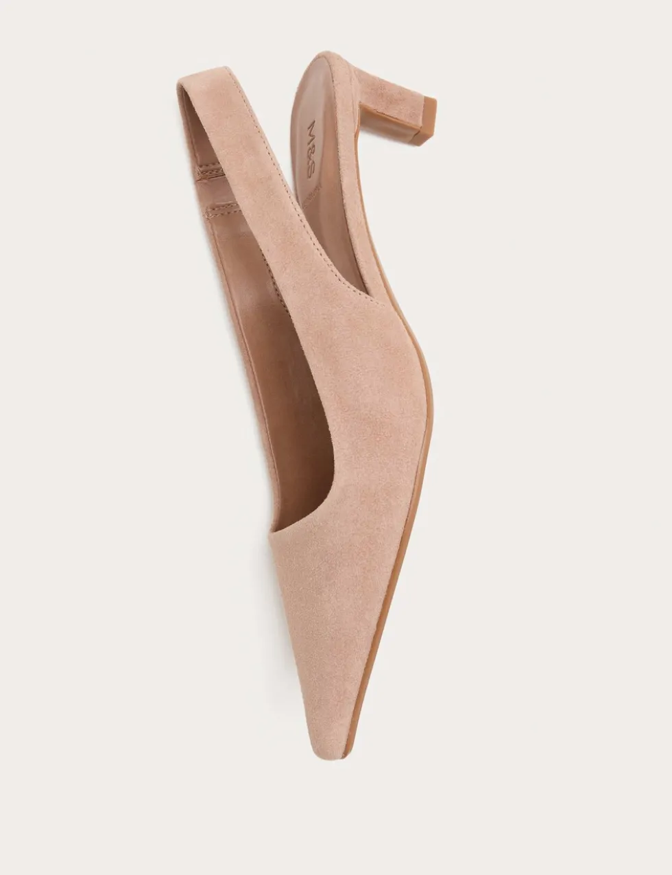 Suede Kitten Heel Pointed Slingback Shoes