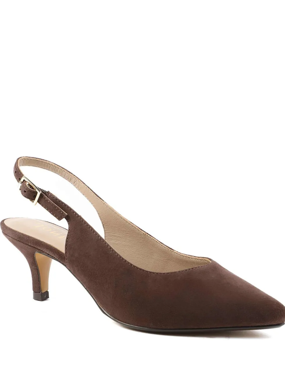 Suede Kitten Heel Slingback Shoes