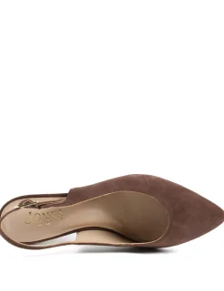 Suede Kitten Heel Slingback Shoes