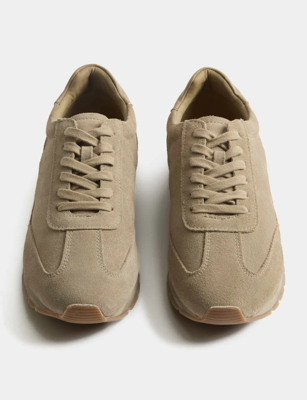 Suede Lace Up Runner Trainers