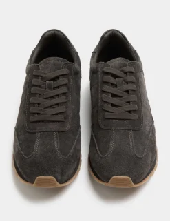 Suede Lace Up Runner Trainers