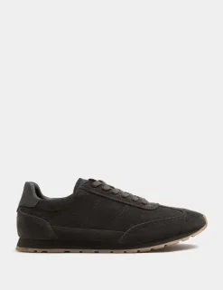 Suede Lace Up Runner Trainers