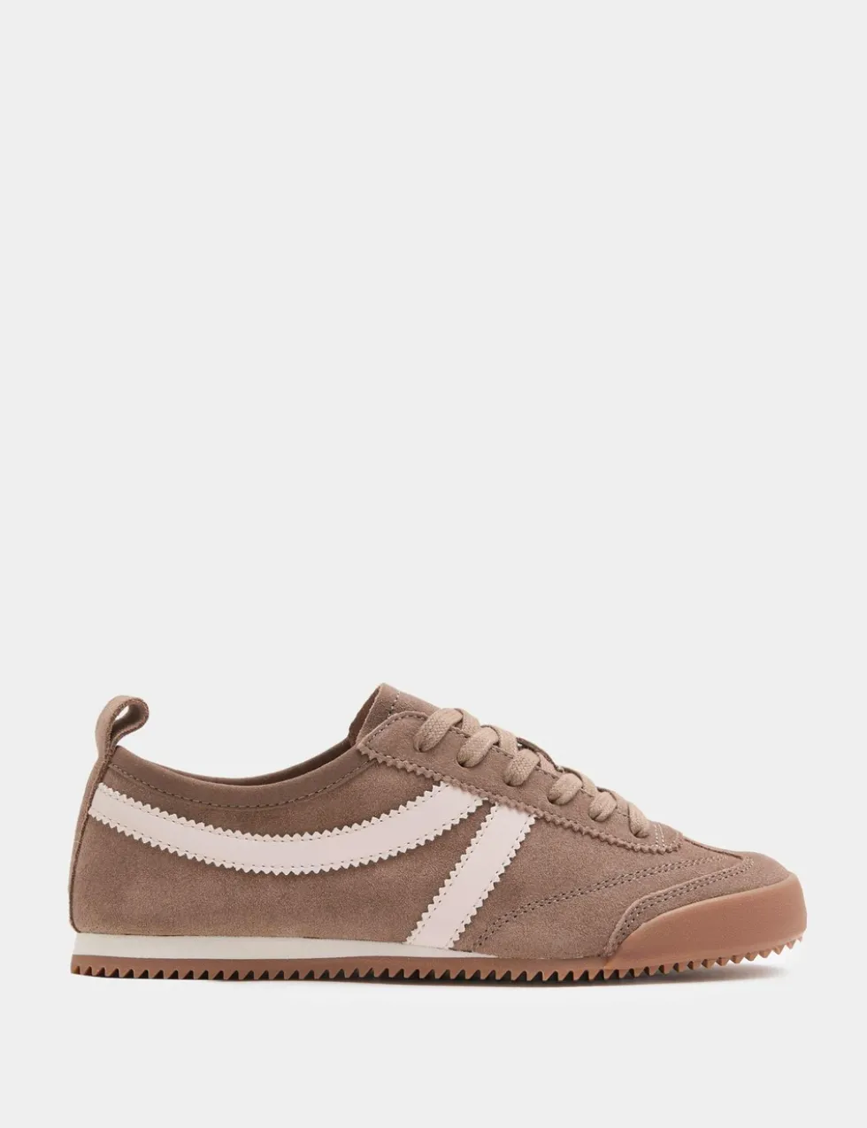 Suede Lace Up Side Detail Runner Trainers