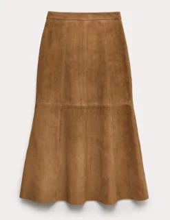 Suede Midaxi A-Line Skirt