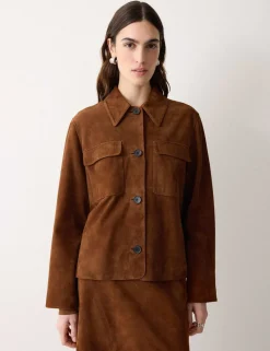 Suede Patch Pocket Utility Jacket