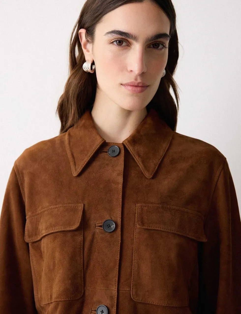 Suede Patch Pocket Utility Jacket