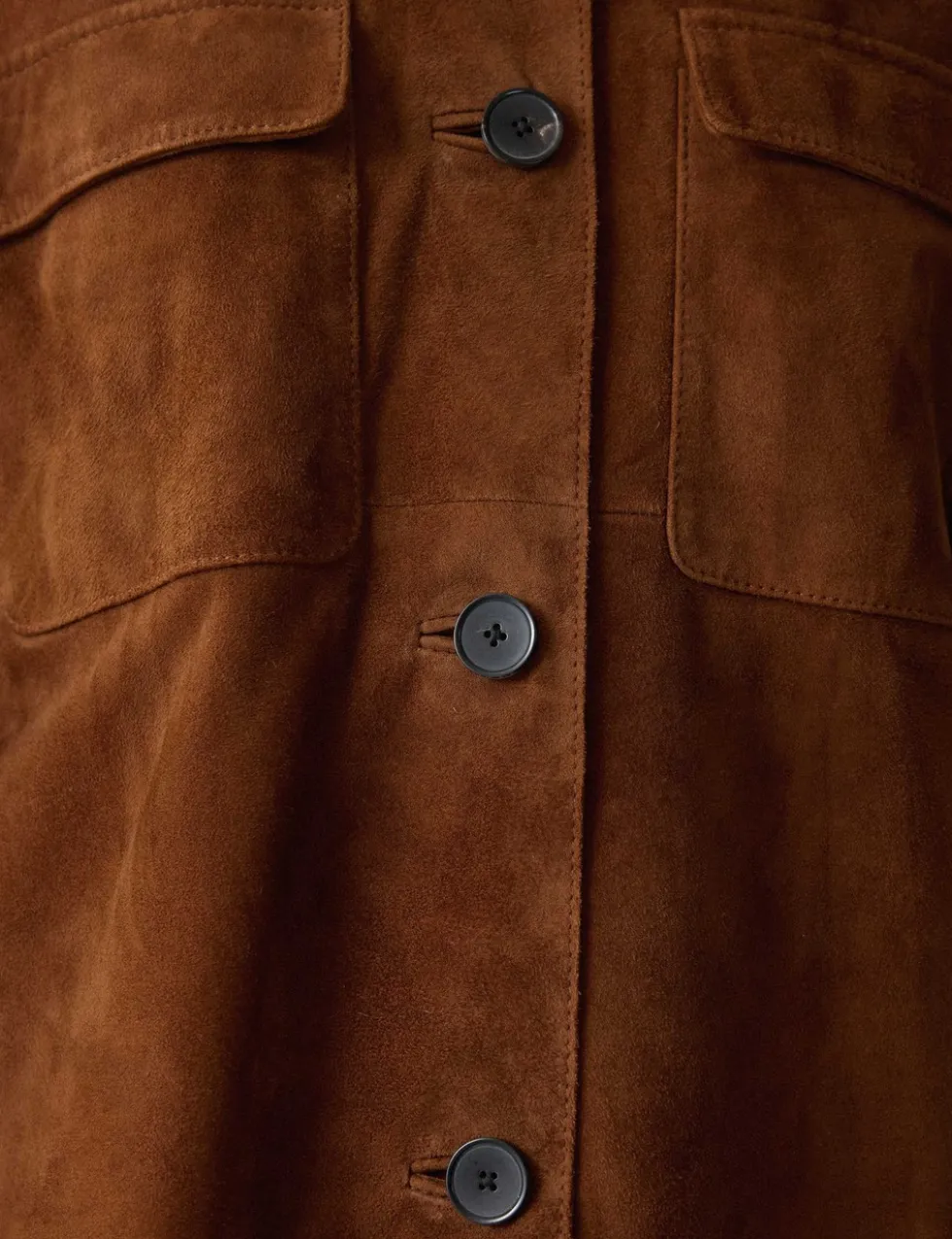 Suede Patch Pocket Utility Jacket
