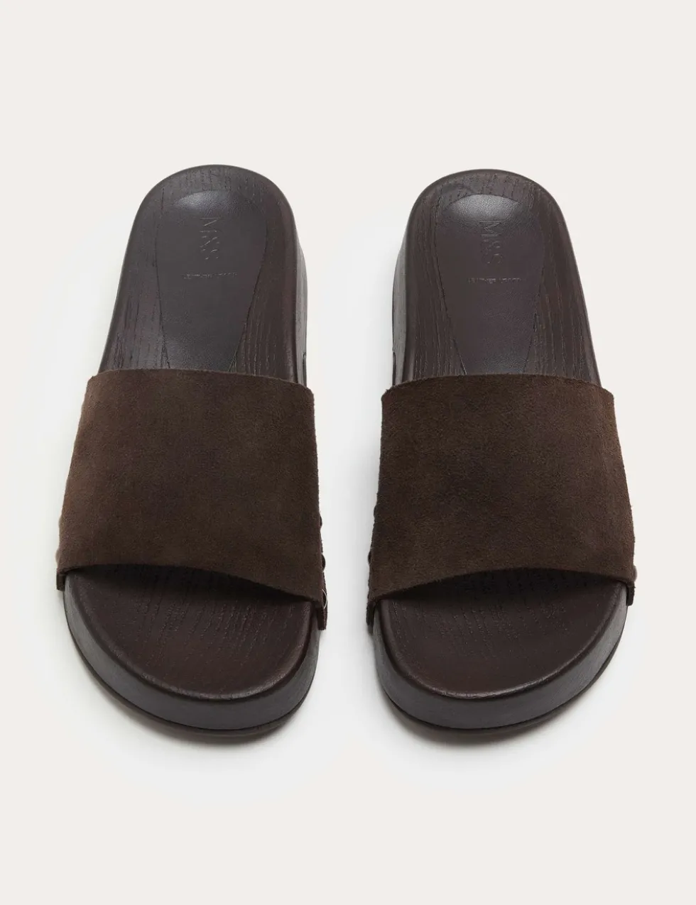 Suede Platform Open Toe Clogs