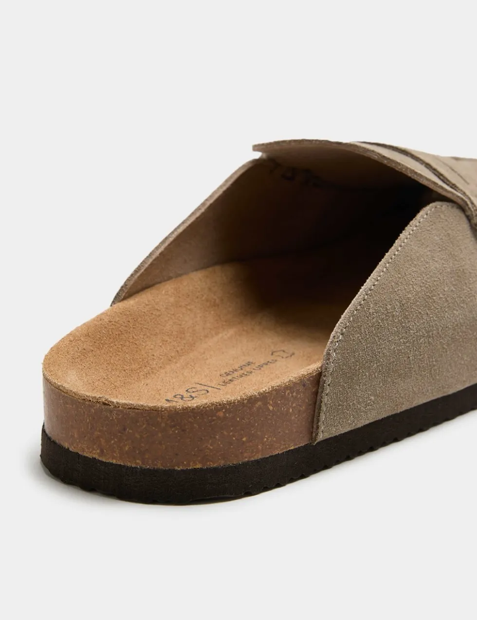 Suede Saddle Loafer Corkbed Mules
