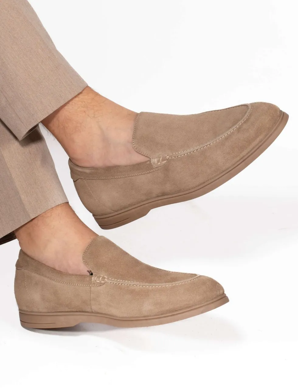 Suede Slip On Loafers