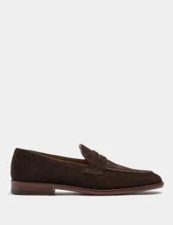 Suede Slip On Saddle Loafers