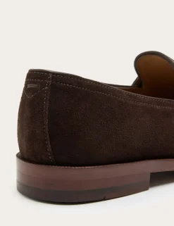 Suede Slip On Saddle Loafers
