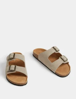 Suede Slip-On Corkbed Sandals
