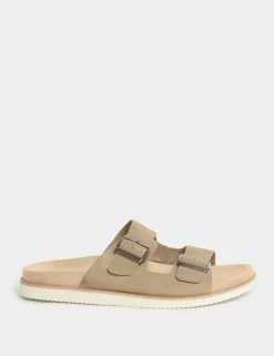 Suede Slip-On Sandals