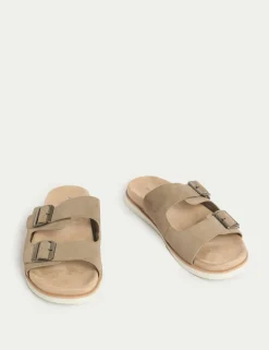 Suede Slip-On Sandals