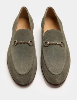 Suede Snaffle Slip On Loafers