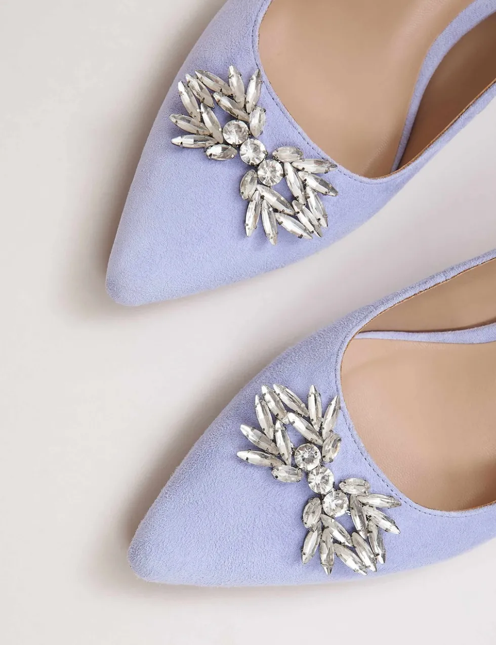 Suede Sparkle Block Heel Slingback Shoes
