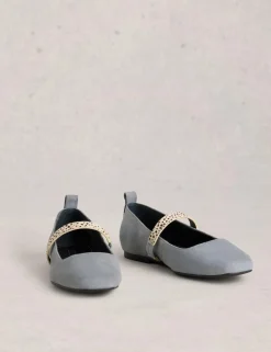 Suede Strap Ballet Pumps