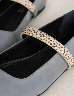 Suede Strap Ballet Pumps