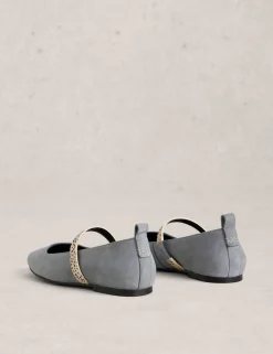 Suede Strap Ballet Pumps