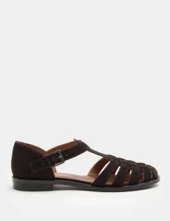 Suede Strappy Fisherman Sandals