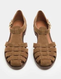 Suede Strappy Fisherman Sandals