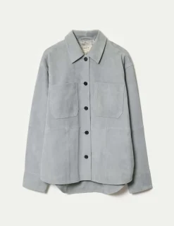 Suede Textured Collared Shirt