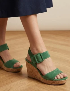 Suede Wedge Sandals