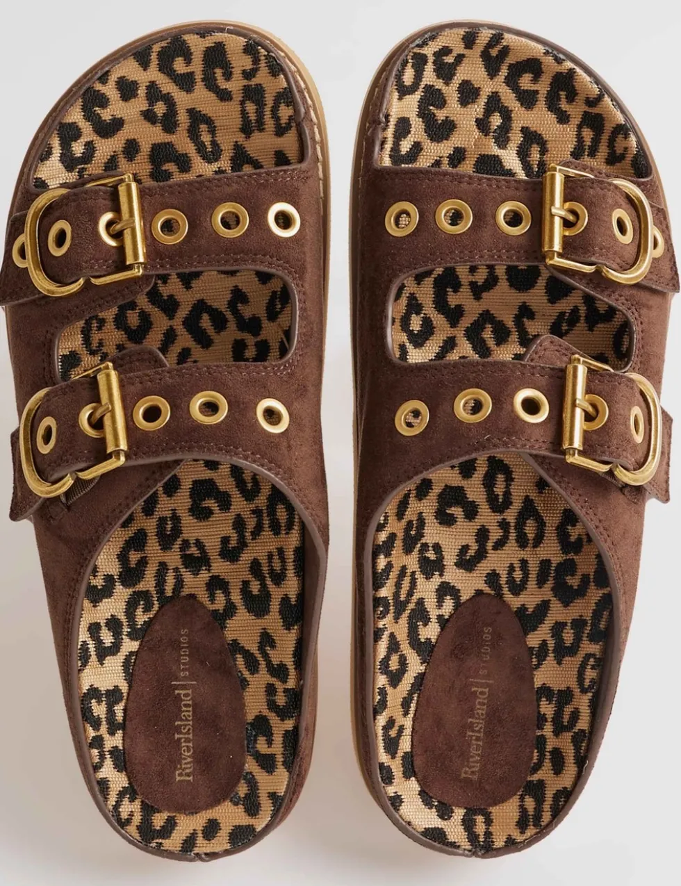 Suede Zebra Lined Footbed Sandals