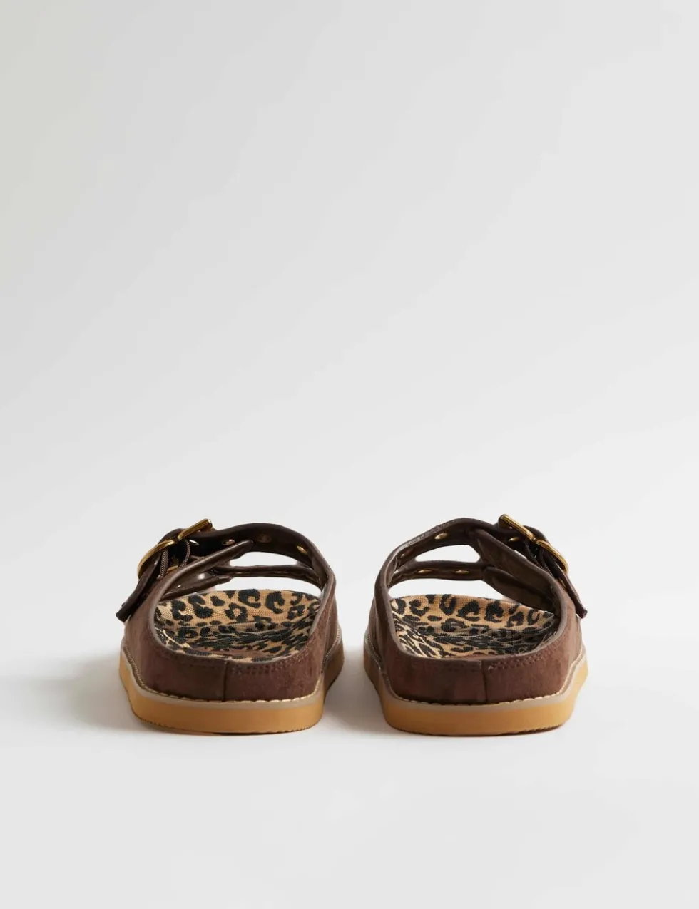 Suede Zebra Lined Footbed Sandals