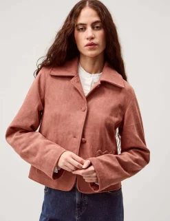 Suedette Collared Utility Jacket