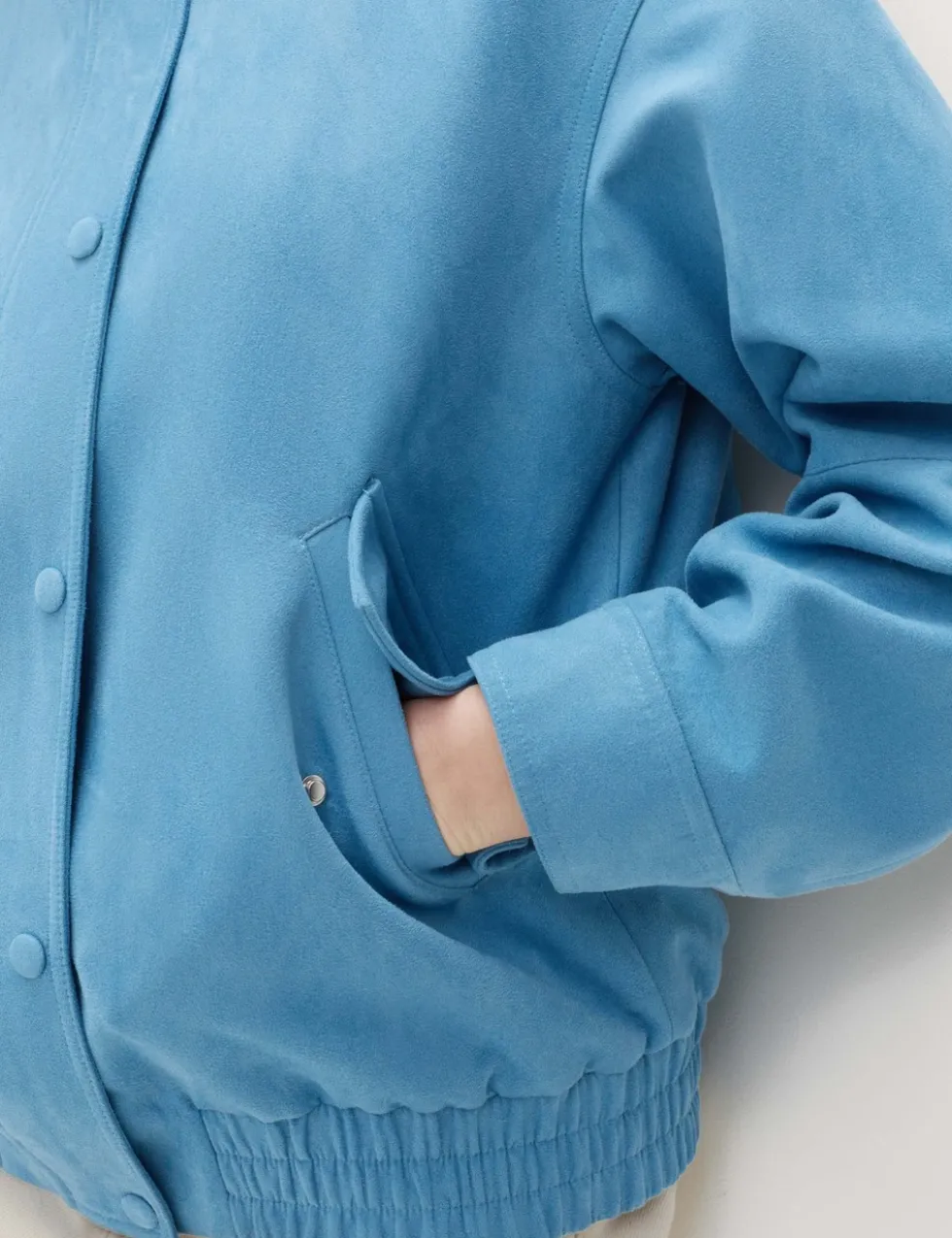 Suedette Funnel Neck Bomber Jacket