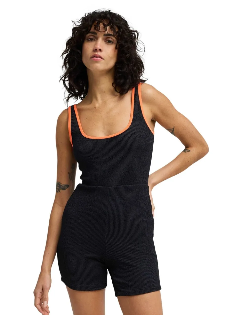 Summer High Textured Scoop Neck Swimsuit