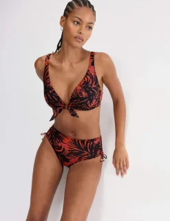 Summer Palm High Waisted Bikini Bottoms