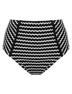 Sun City Striped High Waisted Bikini Bottoms
