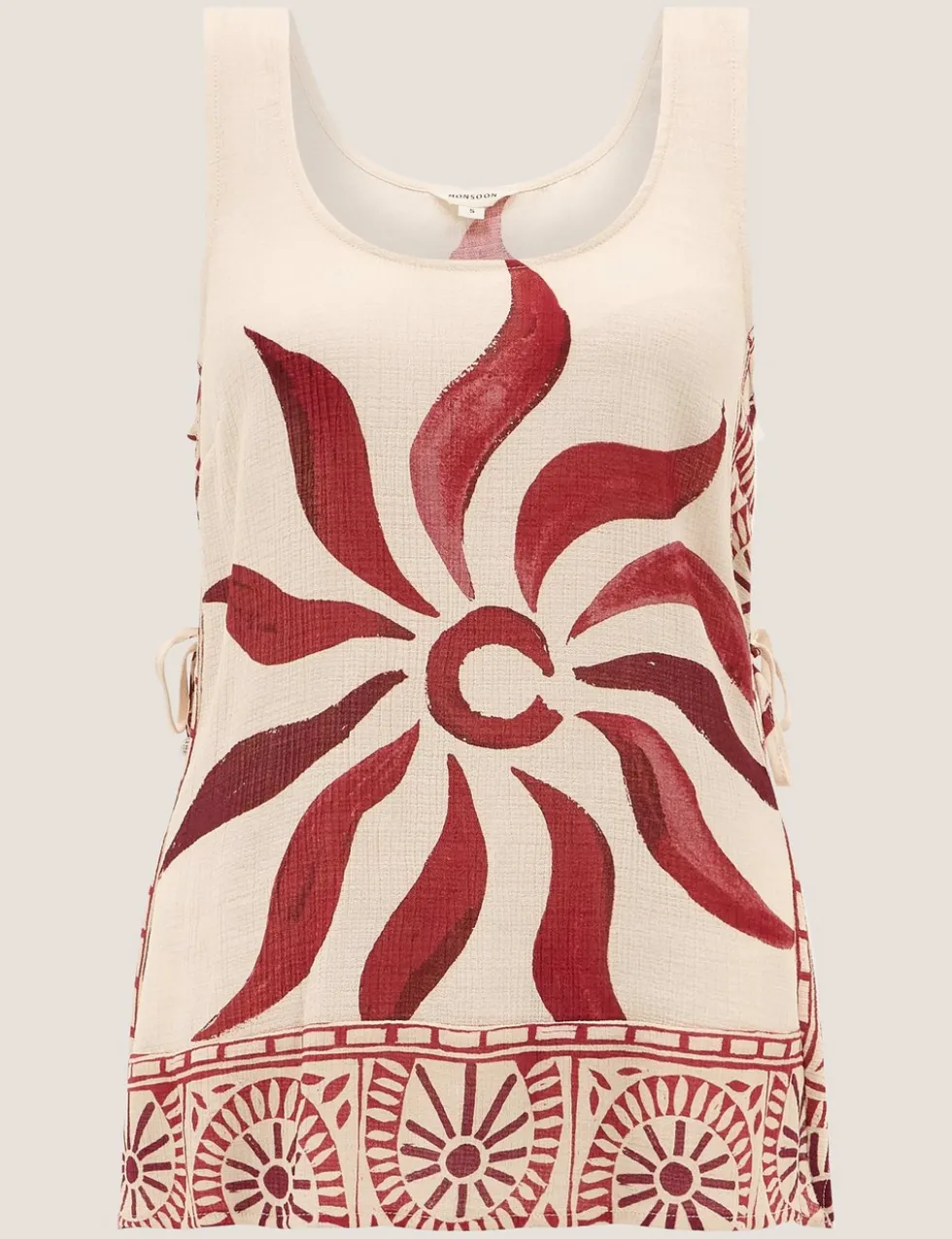 Sun Print Bead Tie Side Cami Top